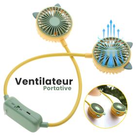 Ventilateur de Cou Portable 2 Vitesses Rechargeable par USB – مروحة عنق - FAN1